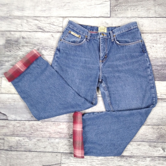 Schmidt Denim - Vintage 90's Plaid Flannel Lined Mom Jeans 10